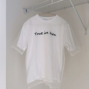 White tee with design